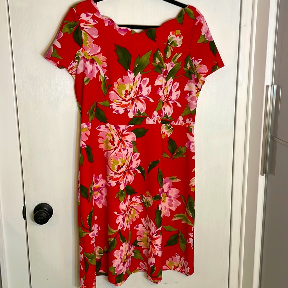 Red Floral Fit and Flare Size 12